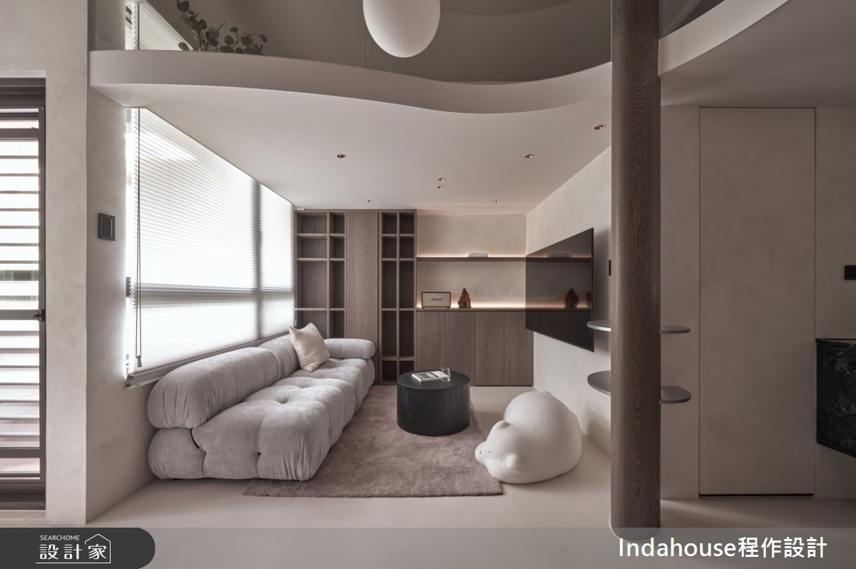 7坪新成屋(5年以下)＿侘寂風客廳案例圖片＿Indahouse程作設計＿程作_【Residence】No.006 Tsai House / Taipei之5