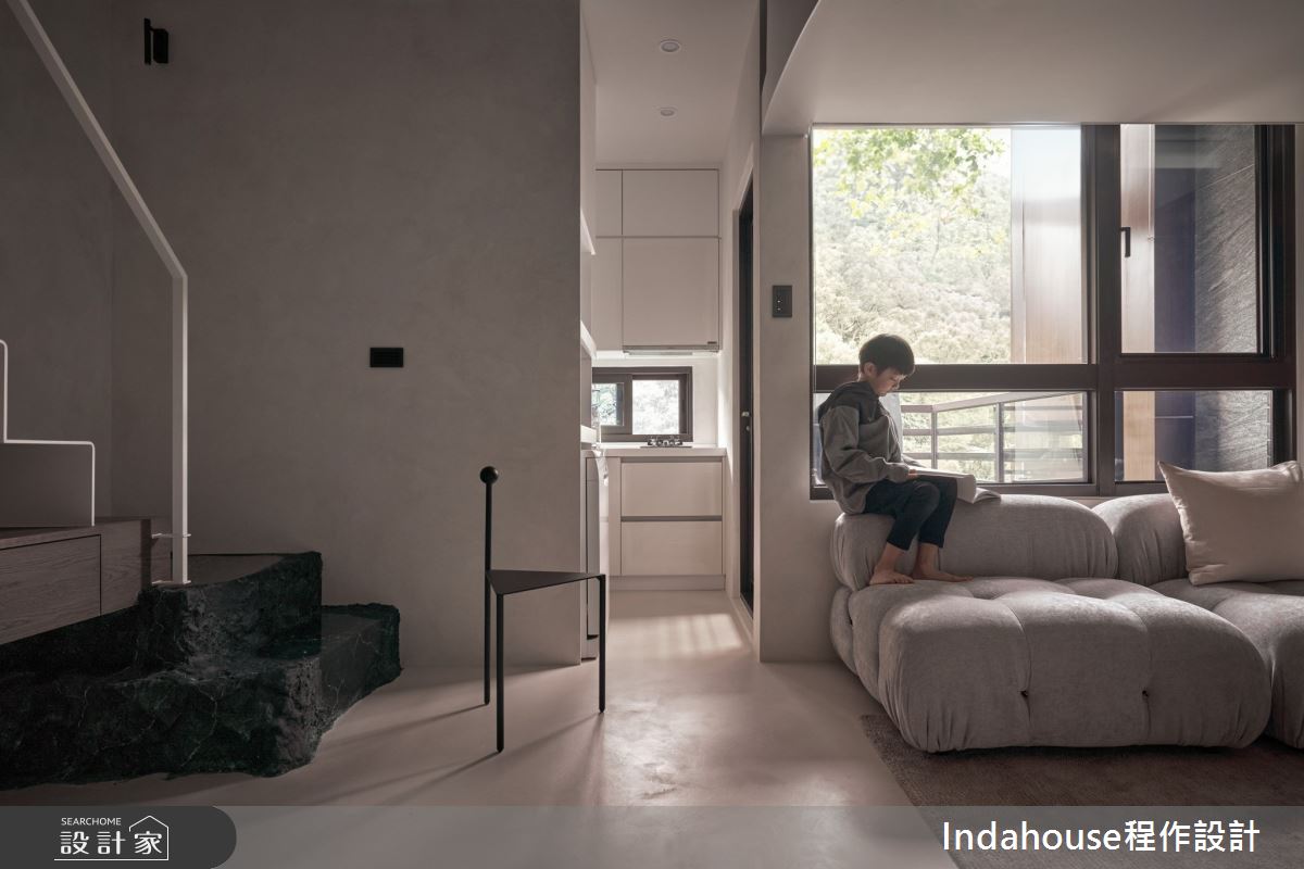 7坪新成屋(5年以下)＿侘寂風客廳樓梯案例圖片＿Indahouse程作設計＿程作_【Residence】No.006 Tsai House / Taipei之8