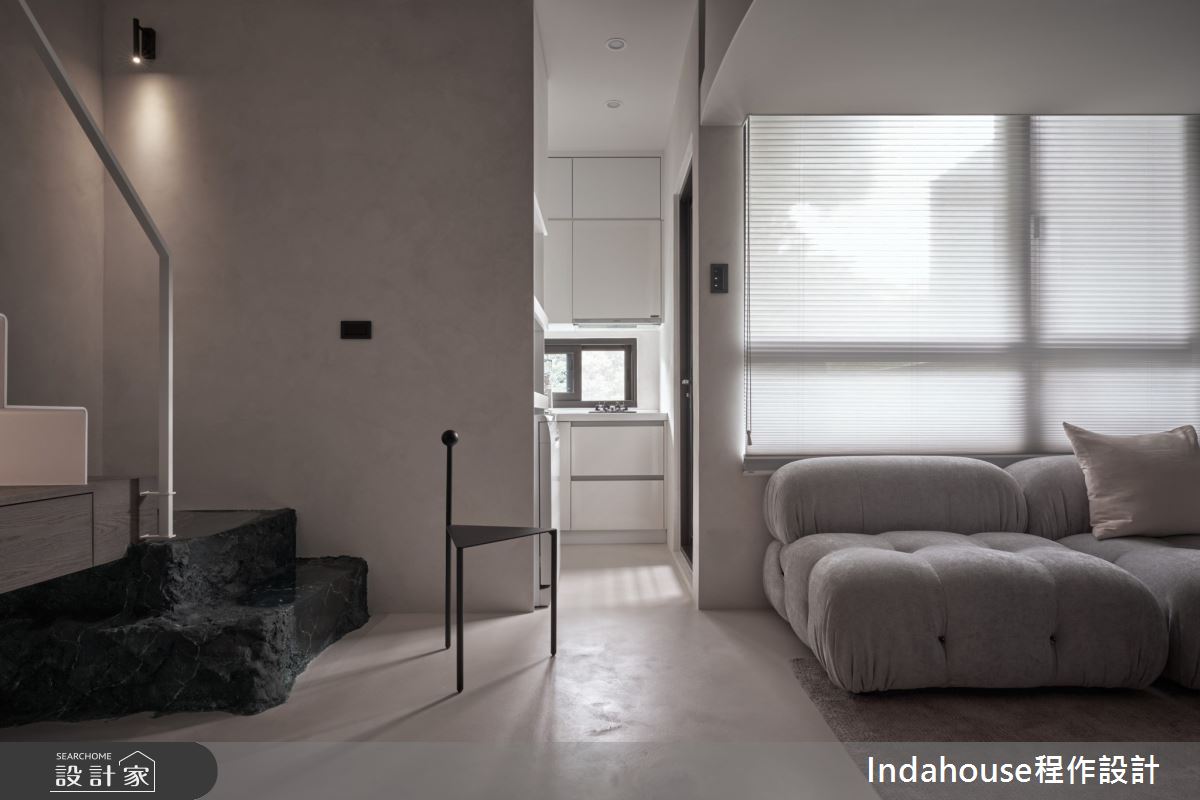 7坪新成屋(5年以下)＿侘寂風客廳樓梯案例圖片＿Indahouse程作設計＿程作_【Residence】No.006 Tsai House / Taipei之9