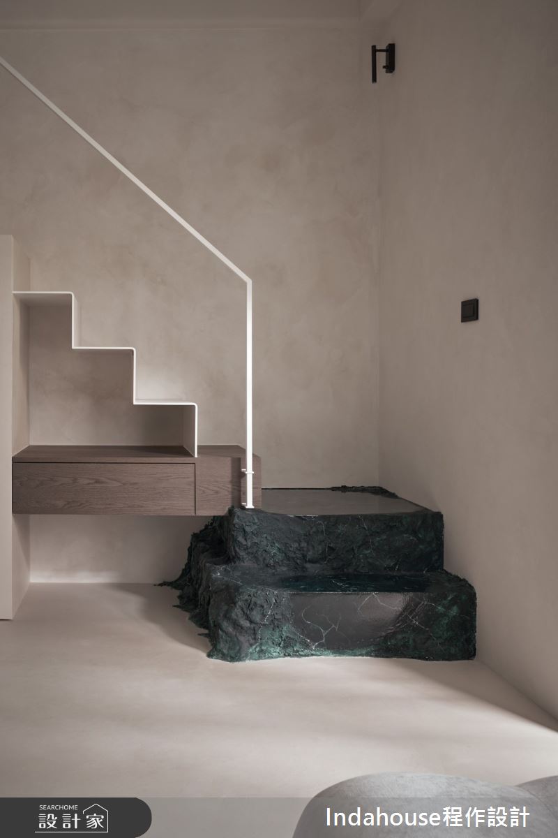 7坪新成屋(5年以下)＿侘寂風樓梯案例圖片＿Indahouse程作設計＿程作_【Residence】No.006 Tsai House / Taipei之18