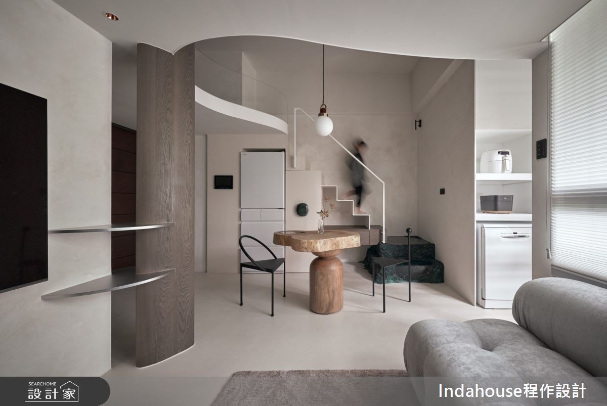 7坪新成屋(5年以下)＿侘寂風客廳餐廳樓梯案例圖片＿Indahouse程作設計＿程作_【Residence】No.006 Tsai House / Taipei之11