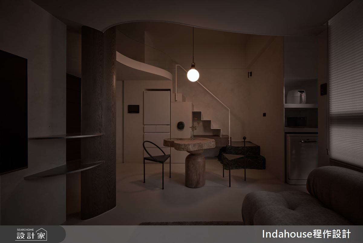 7坪新成屋(5年以下)＿侘寂風客廳餐廳樓梯案例圖片＿Indahouse程作設計＿程作_【Residence】No.006 Tsai House / Taipei之12