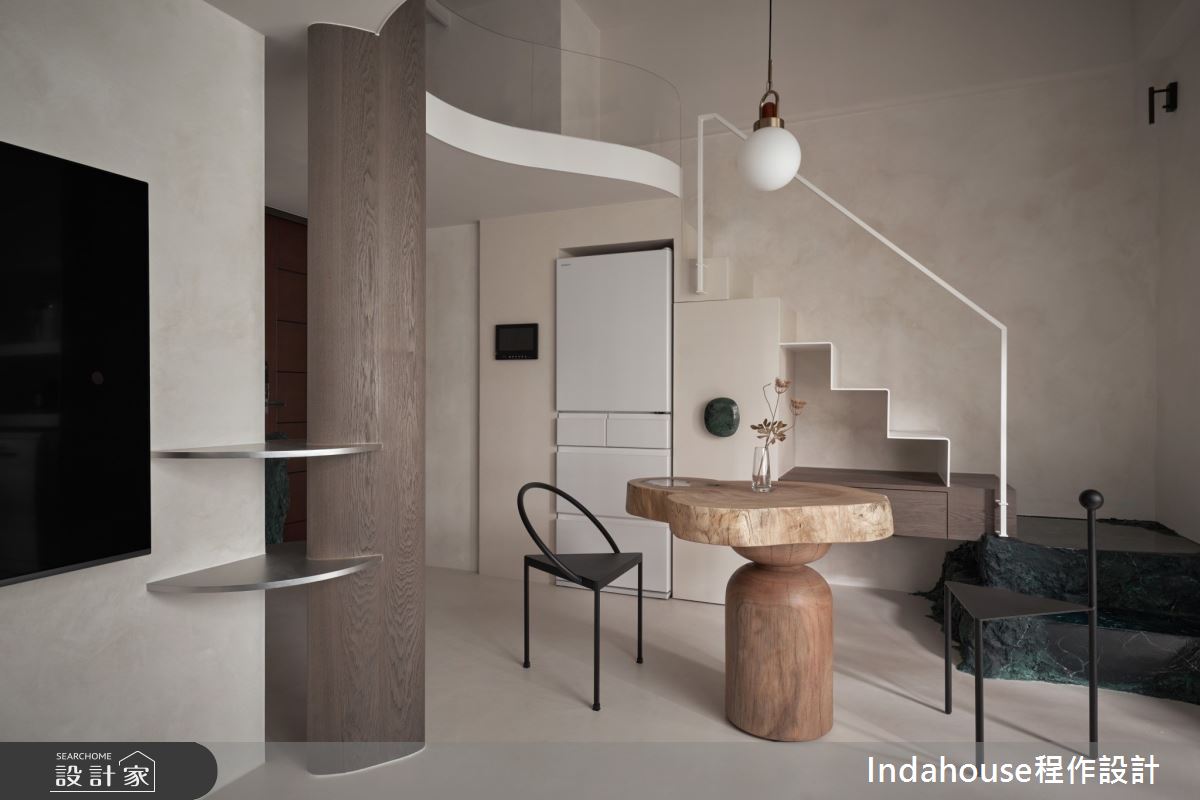 7坪新成屋(5年以下)＿侘寂風客廳餐廳樓梯案例圖片＿Indahouse程作設計＿程作_【Residence】No.006 Tsai House / Taipei之14