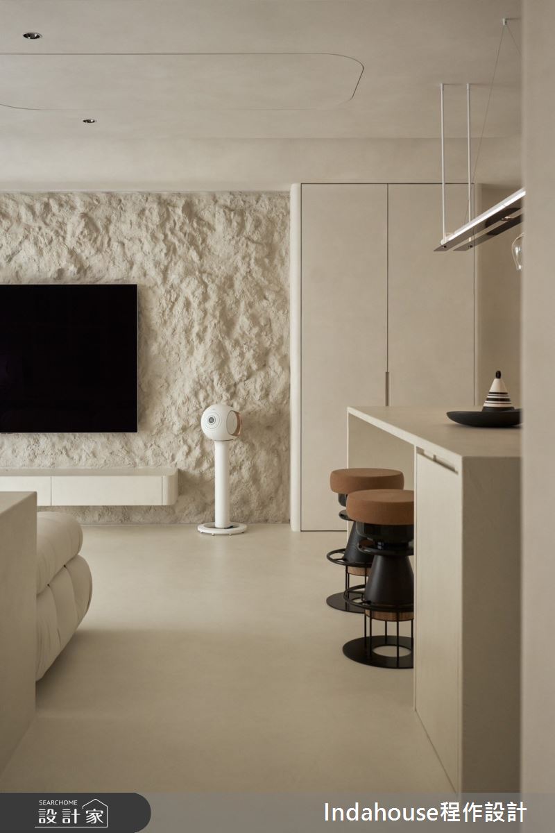 20坪新成屋(5年以下)＿侘寂風客廳餐廳吧檯中島案例圖片＿Indahouse程作設計＿程作_【Residence】No.009 Chen House  Taipei之8