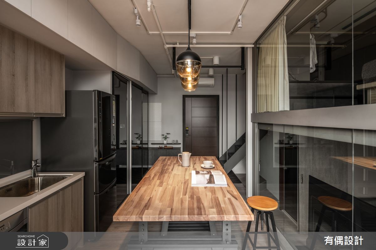 12坪中古屋(5~15年)＿混搭風餐廳廚房案例圖片＿有偶室內裝修股份有限公司＿有偶_內斂奢華雅痞複層宅之2