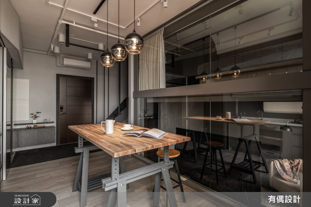 12坪中古屋(5~15年)＿混搭風餐廳樓梯案例圖片＿有偶室內裝修股份有限公司＿有偶_內斂奢華雅痞複層宅之3