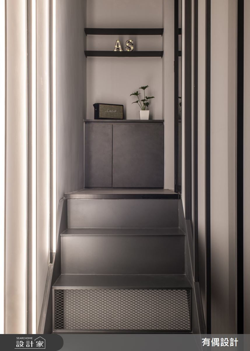 12坪中古屋(5~15年)＿混搭風樓梯案例圖片＿有偶室內裝修股份有限公司＿有偶_內斂奢華雅痞複層宅之11