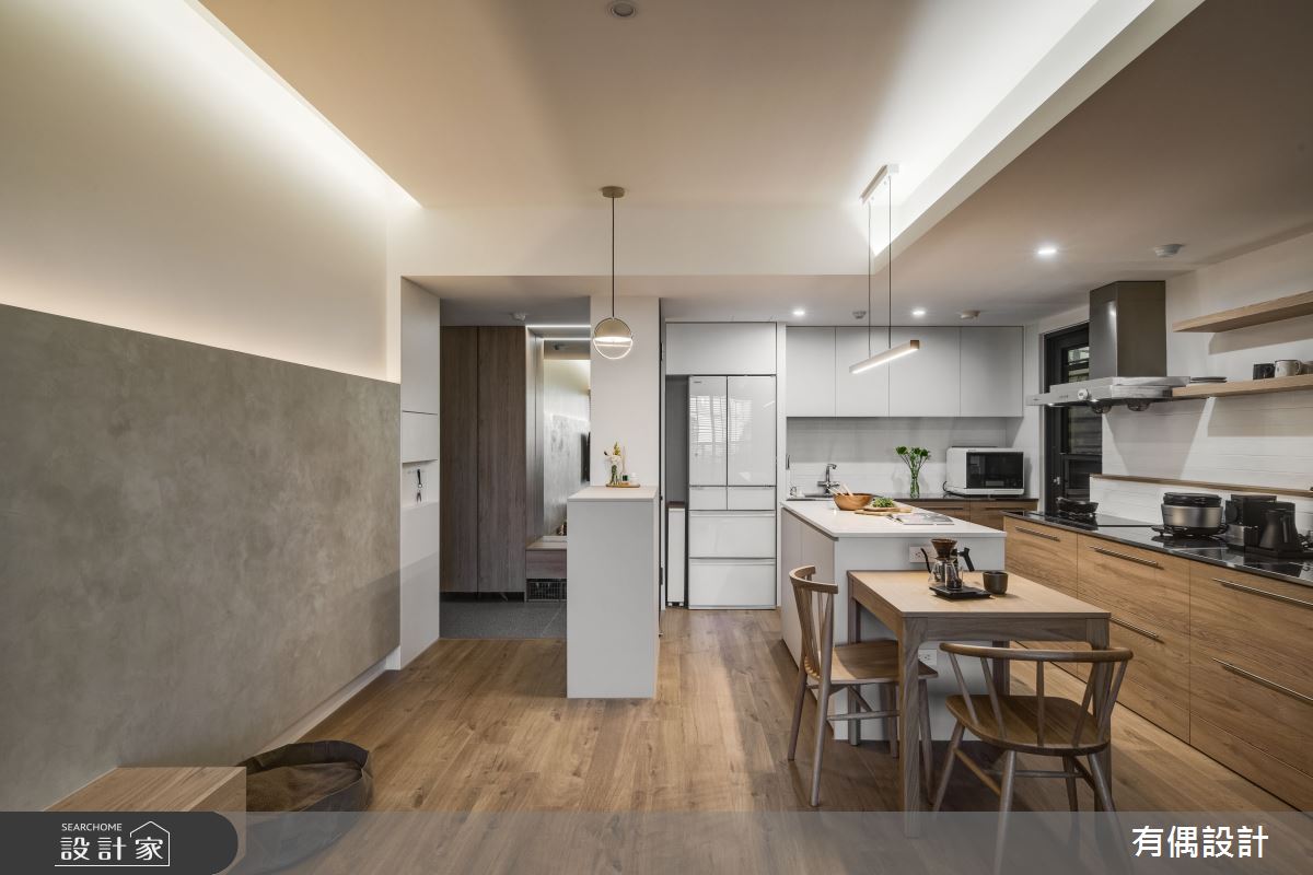 23坪中古屋(5~15年)＿日式無印風玄關餐廳廚房中島案例圖片＿有偶室內裝修股份有限公司＿有偶_木溢香之4