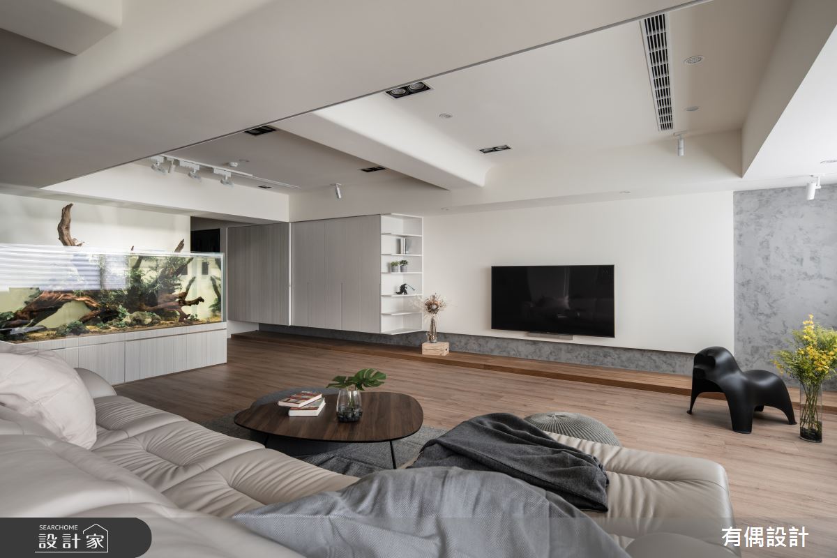 50坪中古屋(5~15年)＿現代風客廳案例圖片＿有偶室內裝修股份有限公司＿有偶_陽光輝映河景親子宅之2