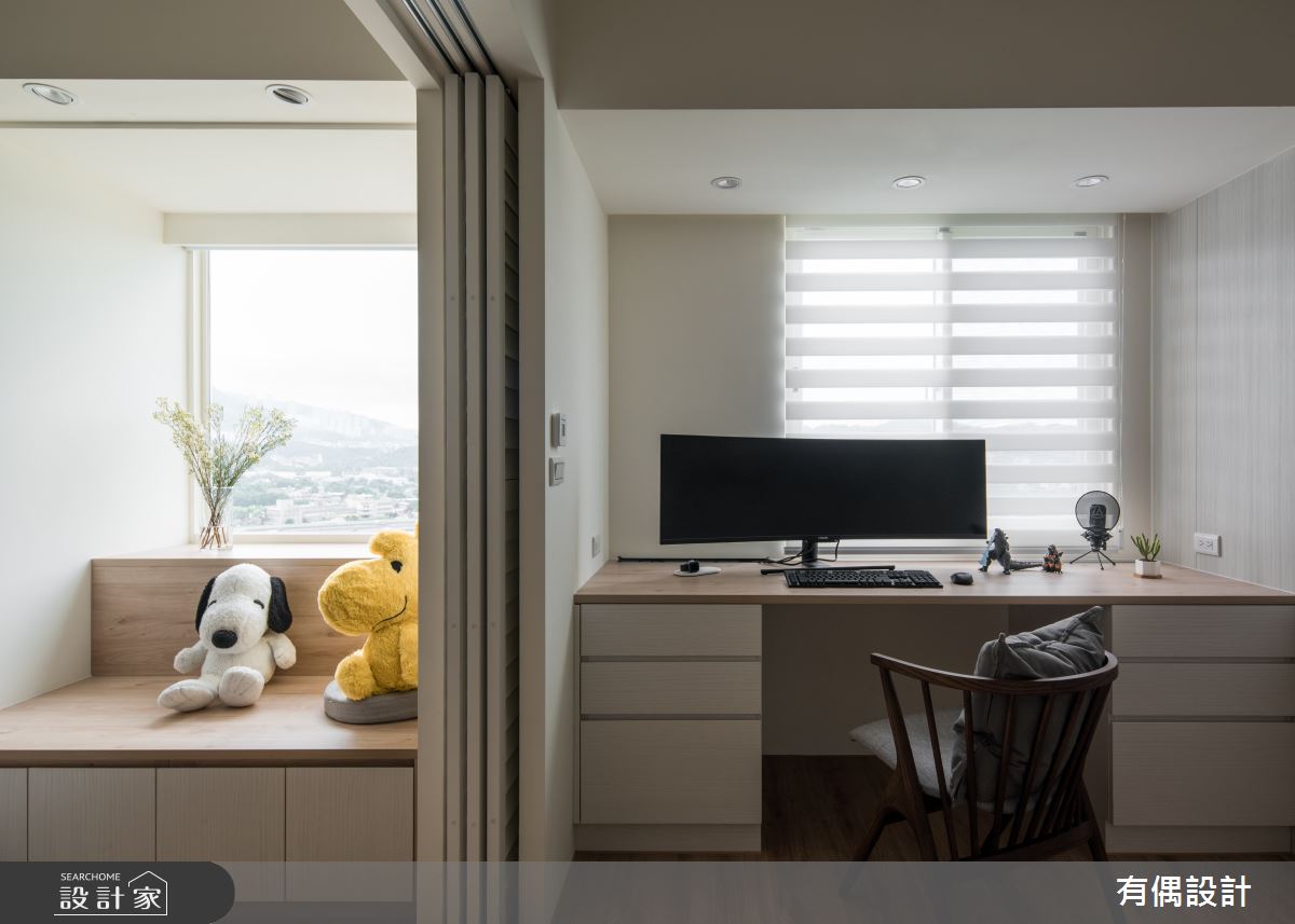 50坪中古屋(5~15年)＿現代風書房案例圖片＿有偶室內裝修股份有限公司＿有偶_陽光輝映河景親子宅之4