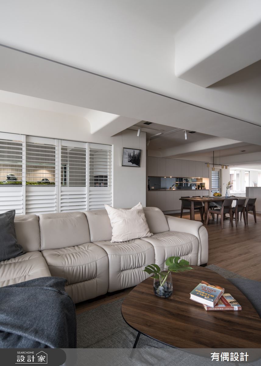 50坪中古屋(5~15年)＿現代風客廳餐廳案例圖片＿有偶室內裝修股份有限公司＿有偶_陽光輝映河景親子宅之8