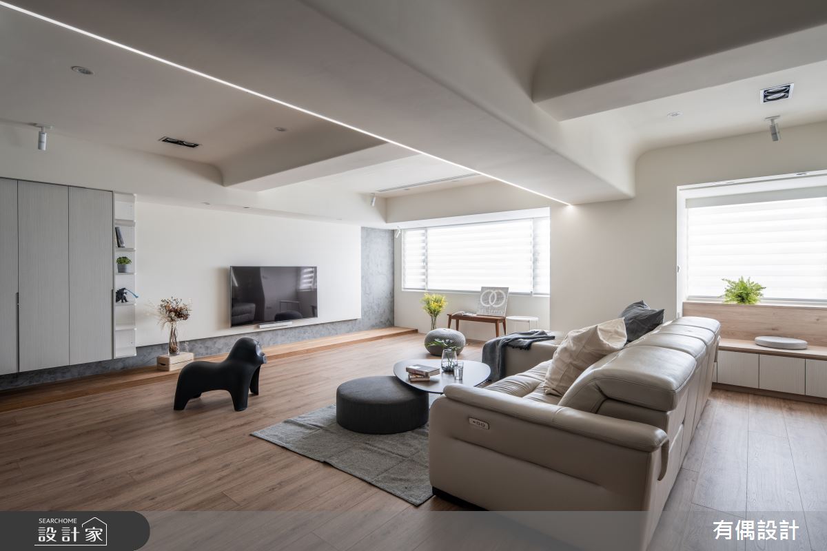 50坪中古屋(5~15年)＿現代風客廳案例圖片＿有偶室內裝修股份有限公司＿有偶_陽光輝映河景親子宅之9