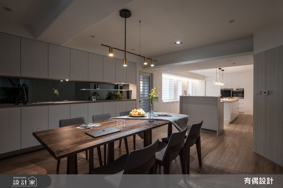 50坪中古屋(5~15年)＿現代風餐廳廚房案例圖片＿有偶室內裝修股份有限公司＿有偶_陽光輝映河景親子宅之12