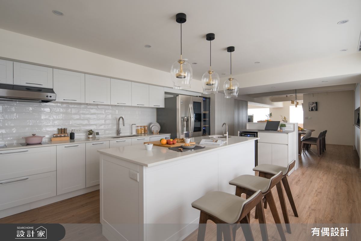 50坪中古屋(5~15年)＿現代風廚房中島案例圖片＿有偶室內裝修股份有限公司＿有偶_陽光輝映河景親子宅之15
