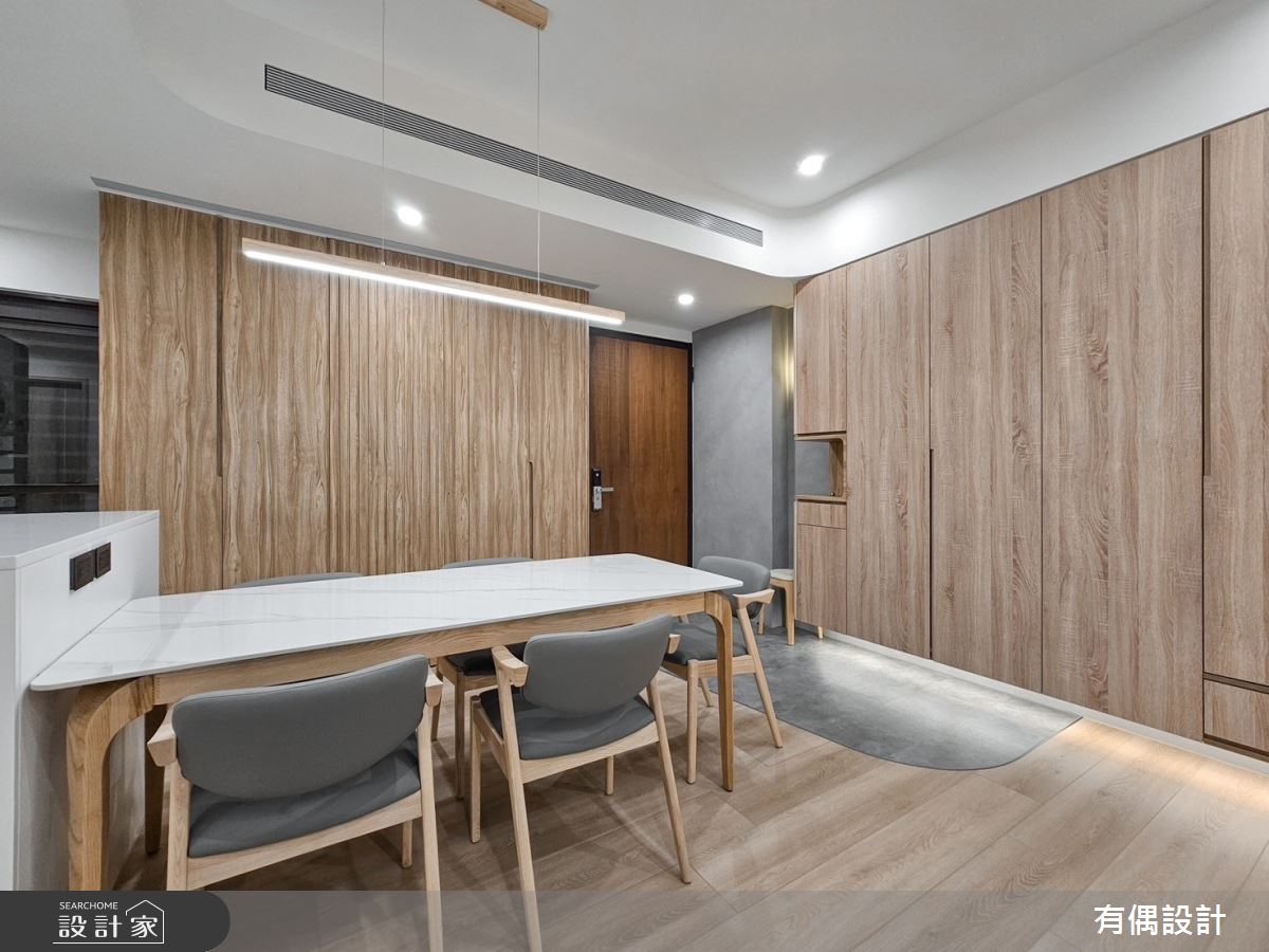 23坪新成屋(5年以下)＿現代風玄關餐廳中島案例圖片＿有偶室內裝修股份有限公司＿有偶_Tea Latte之15