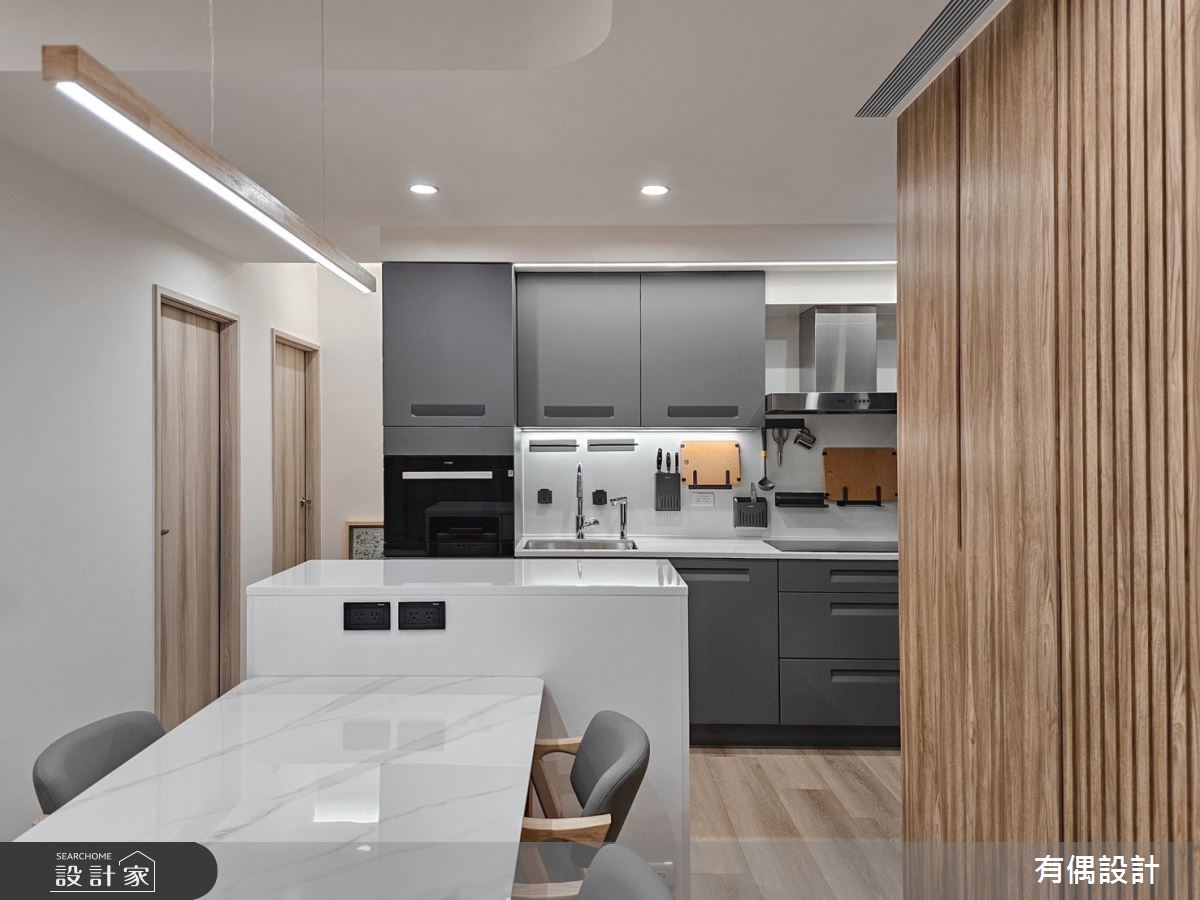 23坪新成屋(5年以下)＿現代風餐廳廚房中島案例圖片＿有偶室內裝修股份有限公司＿有偶_Tea Latte之14