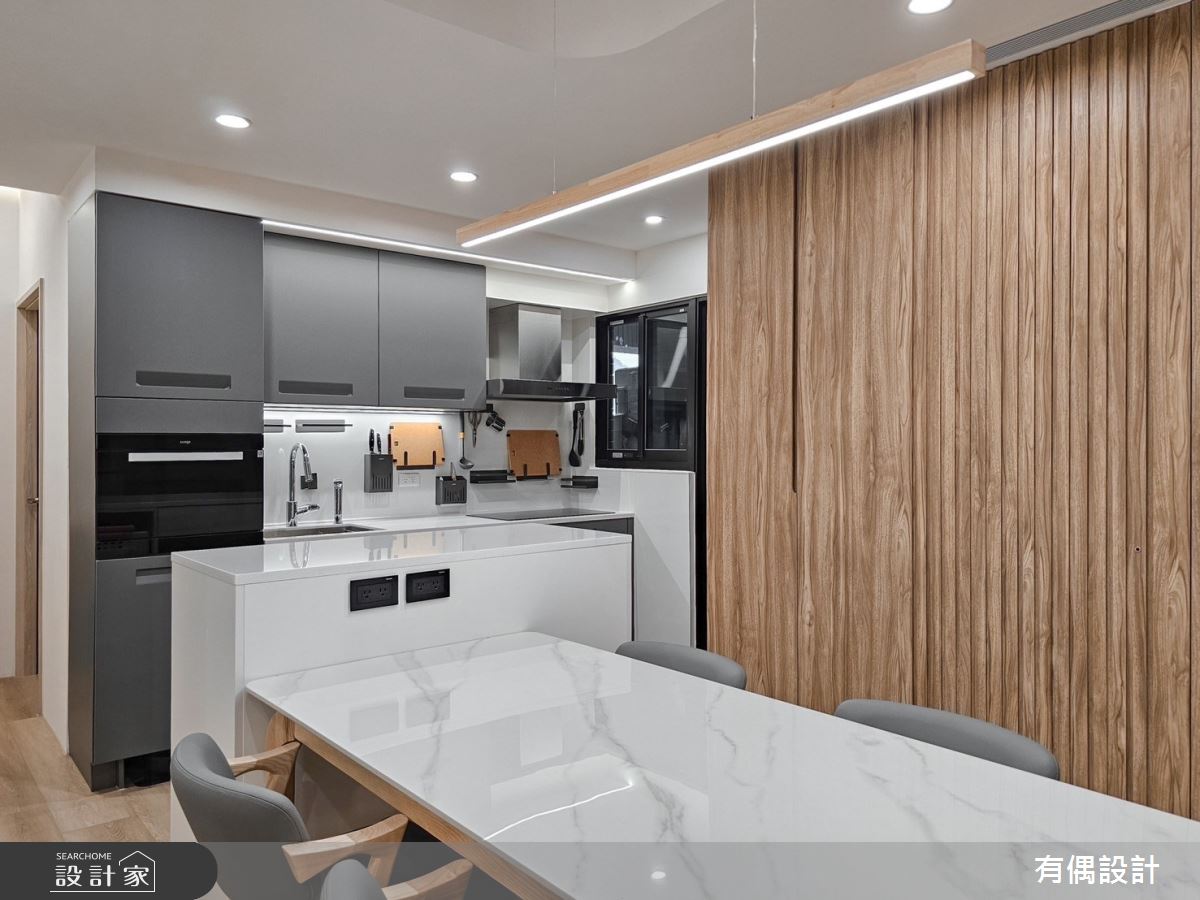 23坪新成屋(5年以下)＿現代風餐廳廚房中島案例圖片＿有偶室內裝修股份有限公司＿有偶_Tea Latte之13