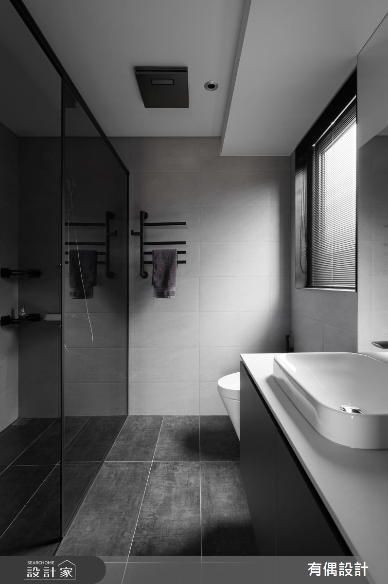 35坪新成屋(5年以下)＿混搭風浴室案例圖片＿有偶室內裝修股份有限公司＿有偶_灰。靜之25