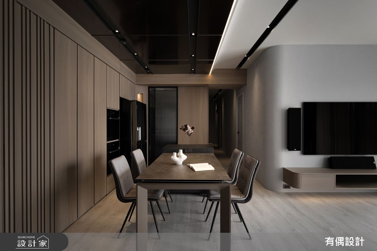 35坪新成屋(5年以下)＿混搭風客廳餐廳案例圖片＿有偶室內裝修股份有限公司＿有偶_灰。靜之4