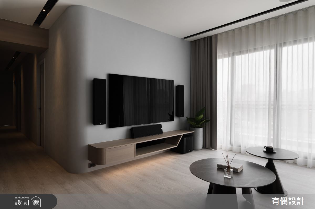 35坪新成屋(5年以下)＿混搭風客廳案例圖片＿有偶室內裝修股份有限公司＿有偶_灰。靜之6