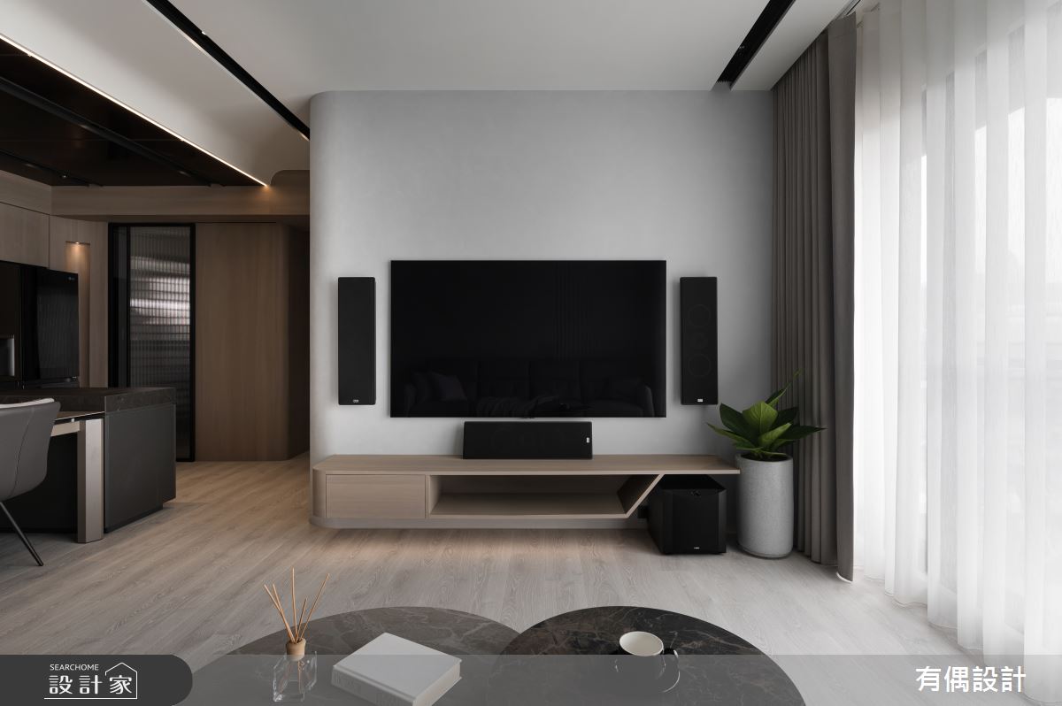 35坪新成屋(5年以下)＿混搭風客廳案例圖片＿有偶室內裝修股份有限公司＿有偶_灰。靜之7
