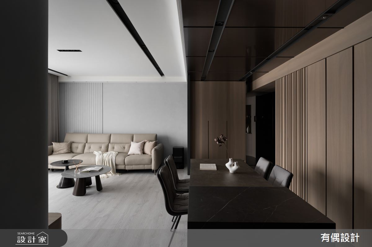 35坪新成屋(5年以下)＿混搭風客廳餐廳案例圖片＿有偶室內裝修股份有限公司＿有偶_灰。靜之14
