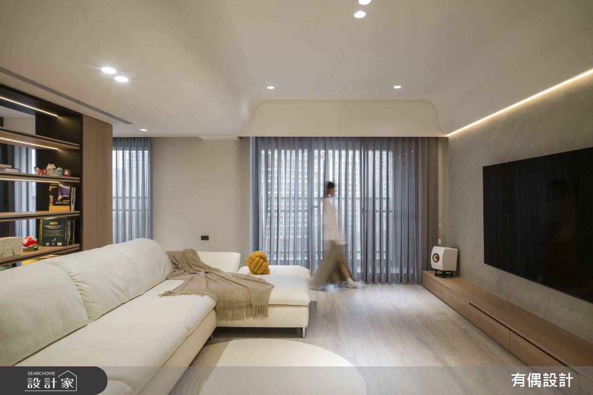 31坪新成屋(5年以下)＿現代風客廳案例圖片＿有偶室內裝修股份有限公司＿有偶_秋曦 ·晨映之3