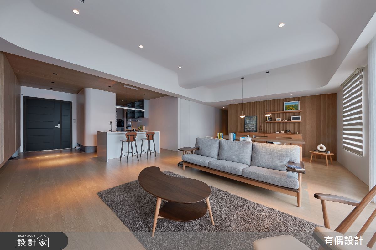 40坪毛胚屋＿日式無印風玄關客廳餐廳廚房吧檯中島案例圖片＿有偶室內裝修股份有限公司＿有偶_和沐之1
