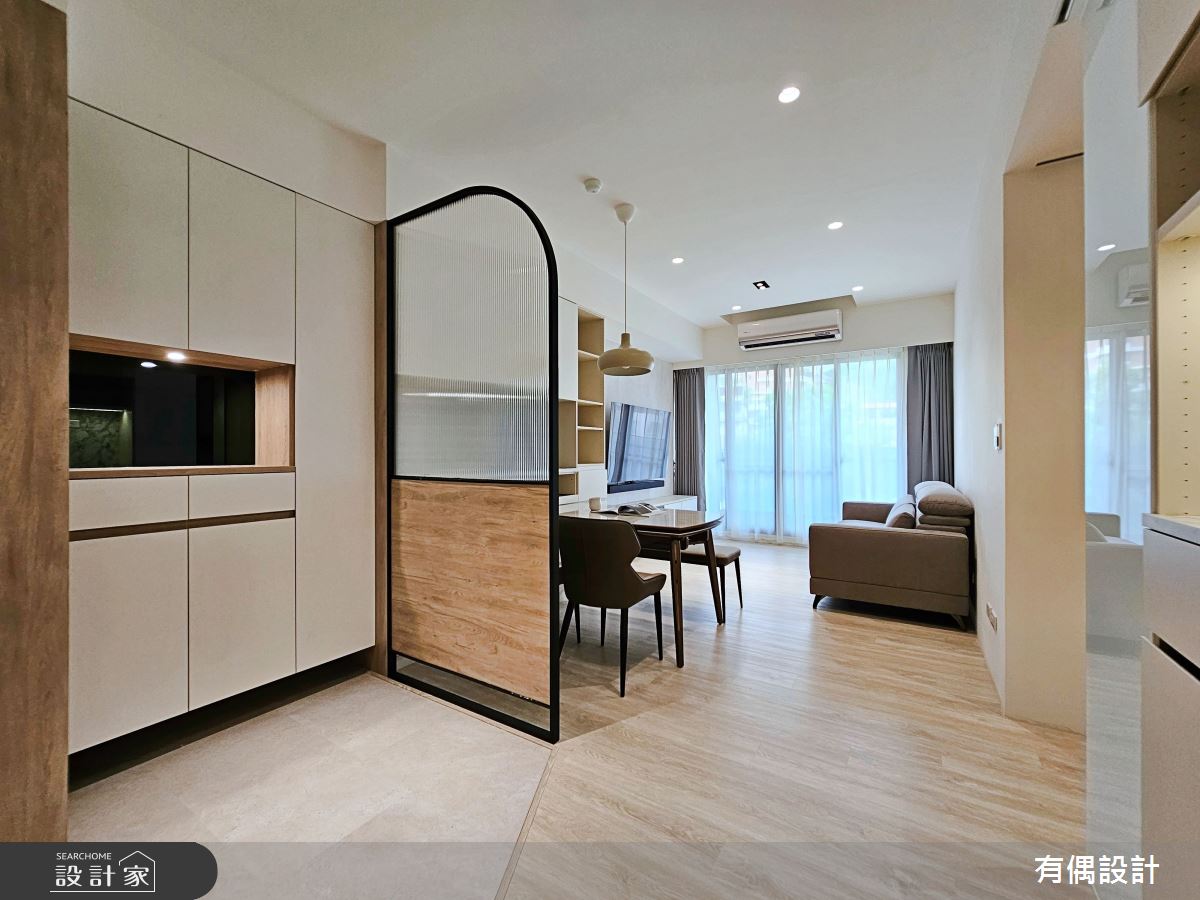 20坪新古屋(10年以下)＿混搭風玄關客廳餐廳案例圖片＿有偶室內裝修股份有限公司＿有偶_伯爵拿鐵之1
