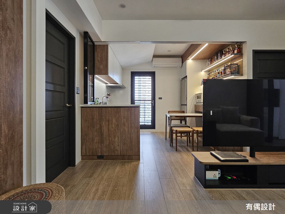 19坪新成屋(5年以下)＿混搭風玄關客廳餐廳廚房案例圖片＿有偶室內裝修股份有限公司＿有偶_柔光暖舍之2