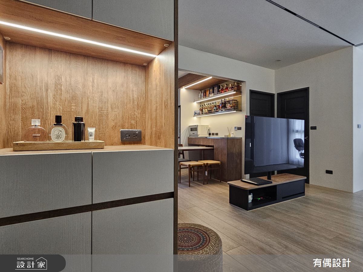 19坪新成屋(5年以下)＿混搭風玄關客廳餐廳案例圖片＿有偶室內裝修股份有限公司＿有偶_柔光暖舍之3