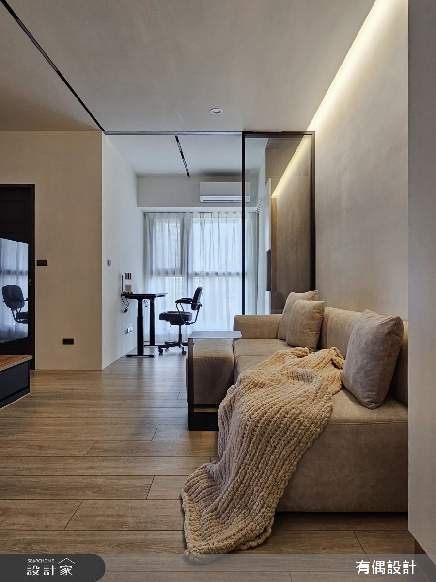 19坪新成屋(5年以下)＿混搭風客廳書房工作區案例圖片＿有偶室內裝修股份有限公司＿有偶_柔光暖舍之5