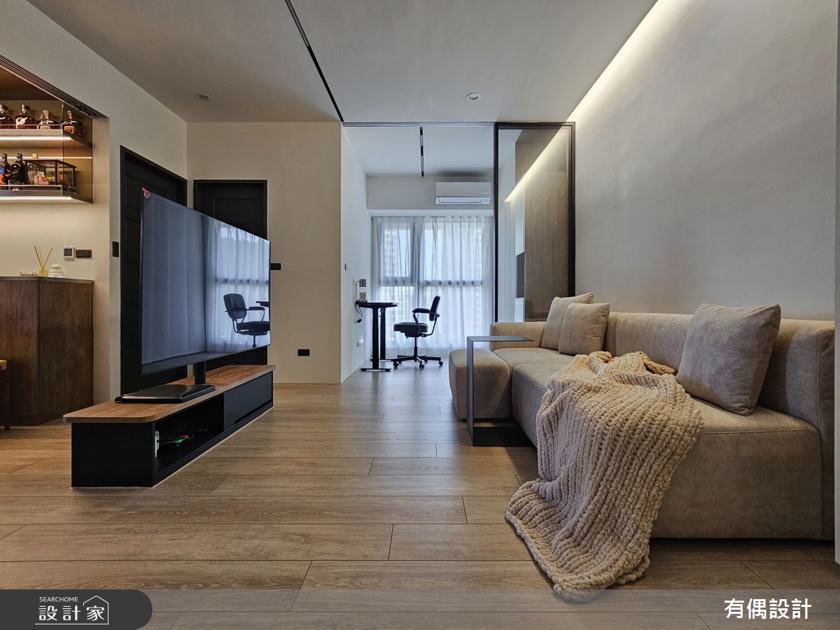 19坪新成屋(5年以下)＿混搭風客廳書房工作區案例圖片＿有偶室內裝修股份有限公司＿有偶_柔光暖舍之6