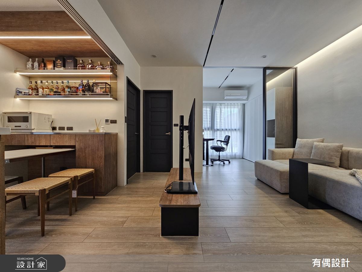 19坪新成屋(5年以下)＿混搭風客廳餐廳書房案例圖片＿有偶室內裝修股份有限公司＿有偶_柔光暖舍之8