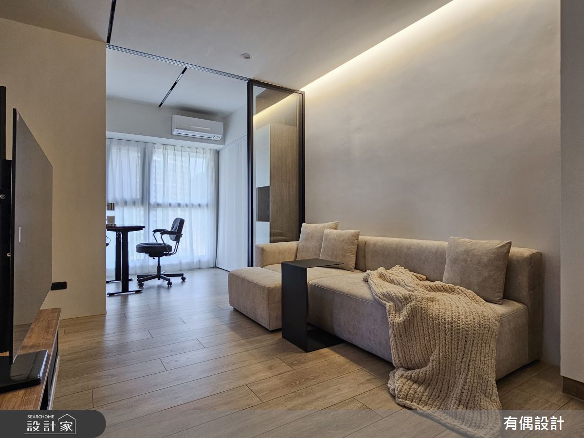19坪新成屋(5年以下)＿混搭風客廳書房工作區案例圖片＿有偶室內裝修股份有限公司＿有偶_柔光暖舍之10