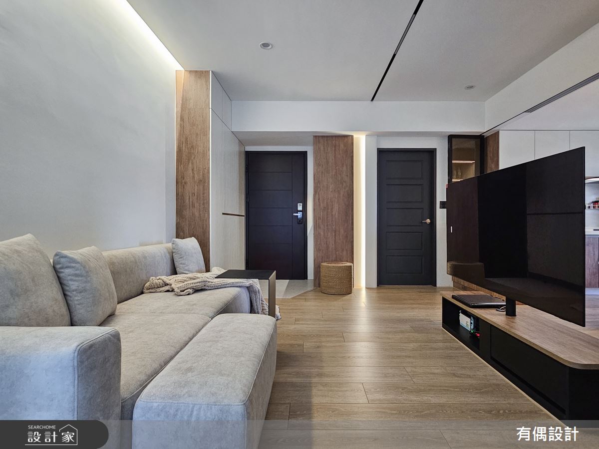 19坪新成屋(5年以下)＿混搭風玄關客廳案例圖片＿有偶室內裝修股份有限公司＿有偶_柔光暖舍之11