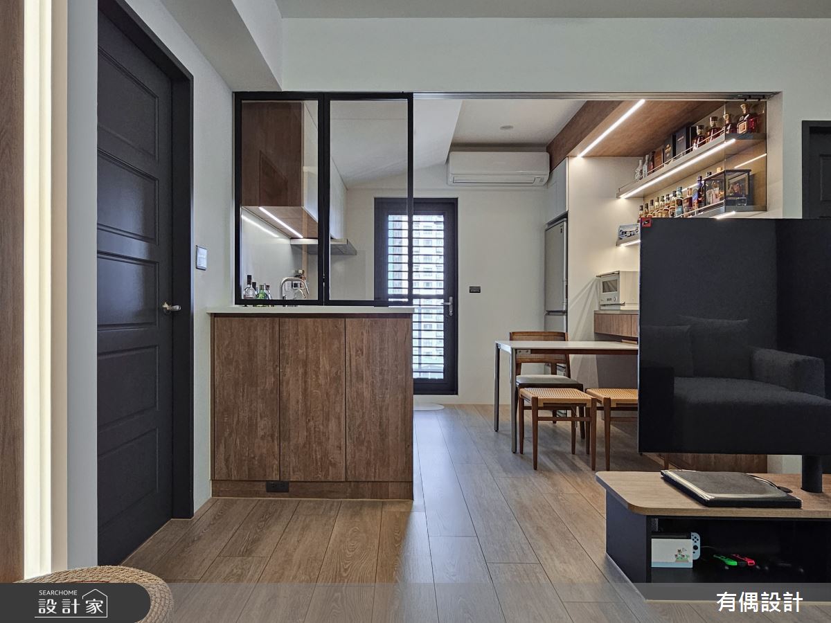 19坪新成屋(5年以下)＿混搭風玄關客廳餐廳案例圖片＿有偶室內裝修股份有限公司＿有偶_柔光暖舍之19