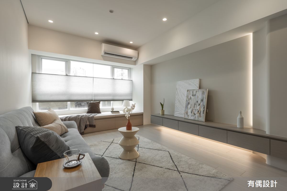 老屋(16~30年)＿簡約風客廳臥榻案例圖片＿有偶室內裝修股份有限公司＿有偶_柔光之所之5