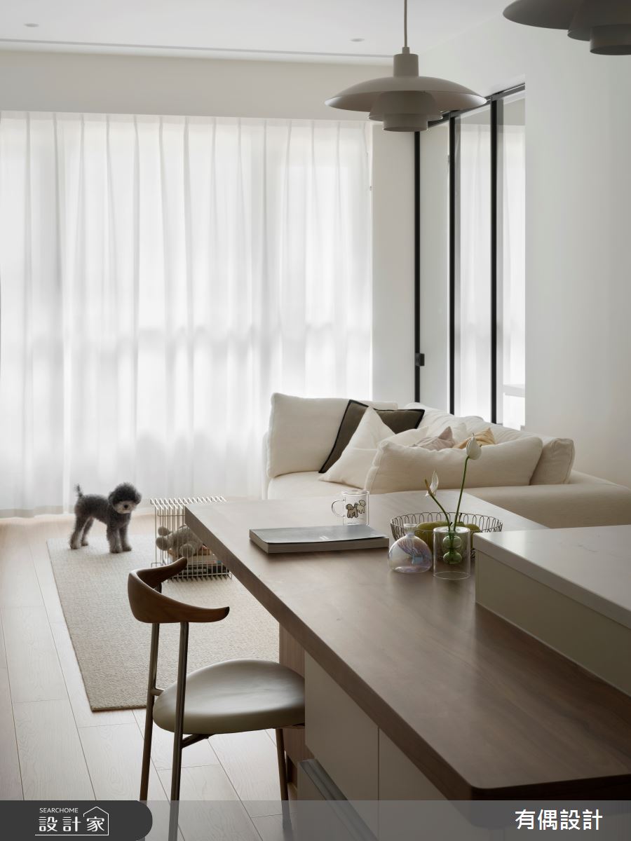 15坪新成屋(5年以下)＿現代奶油風客廳餐廳案例圖片＿有偶室內裝修股份有限公司＿有偶_浮光聚所之3
