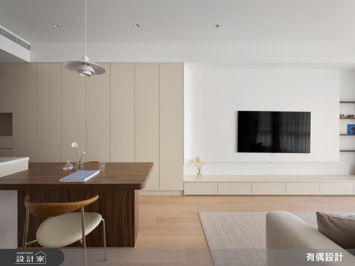 15坪新成屋(5年以下)＿現代奶油風客廳餐廳案例圖片＿有偶室內裝修股份有限公司＿有偶_浮光聚所之11