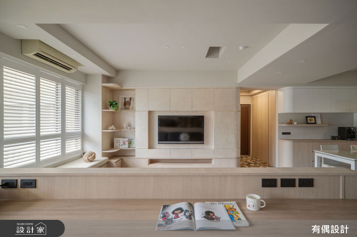 30坪中古屋(5~15年)＿北歐鄉村簡約風客廳書房案例圖片＿有偶室內裝修股份有限公司＿有偶_沐光之5