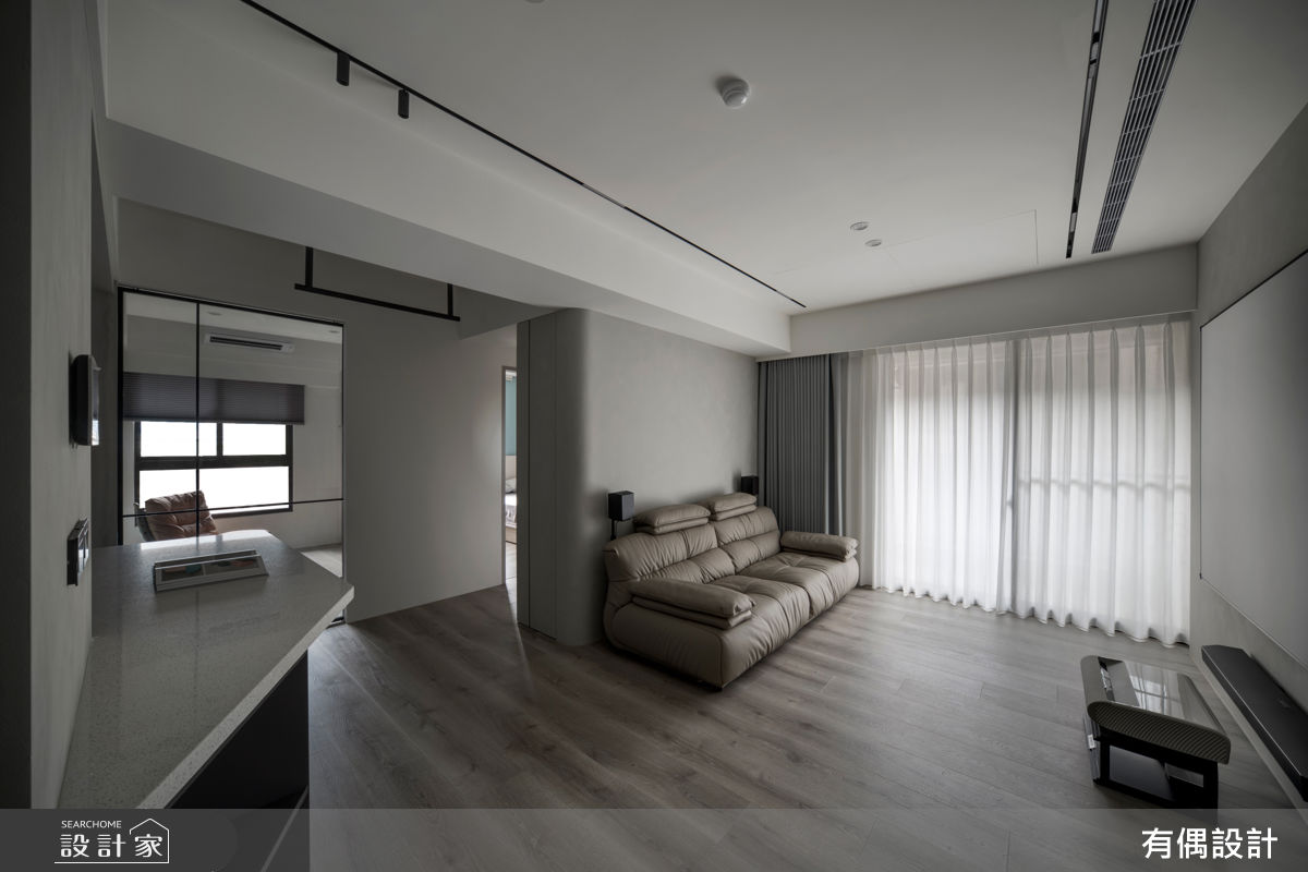 16坪中古屋(5~15年)＿現代混搭風客廳餐廳書房案例圖片＿有偶室內裝修股份有限公司＿有偶_闇序之4