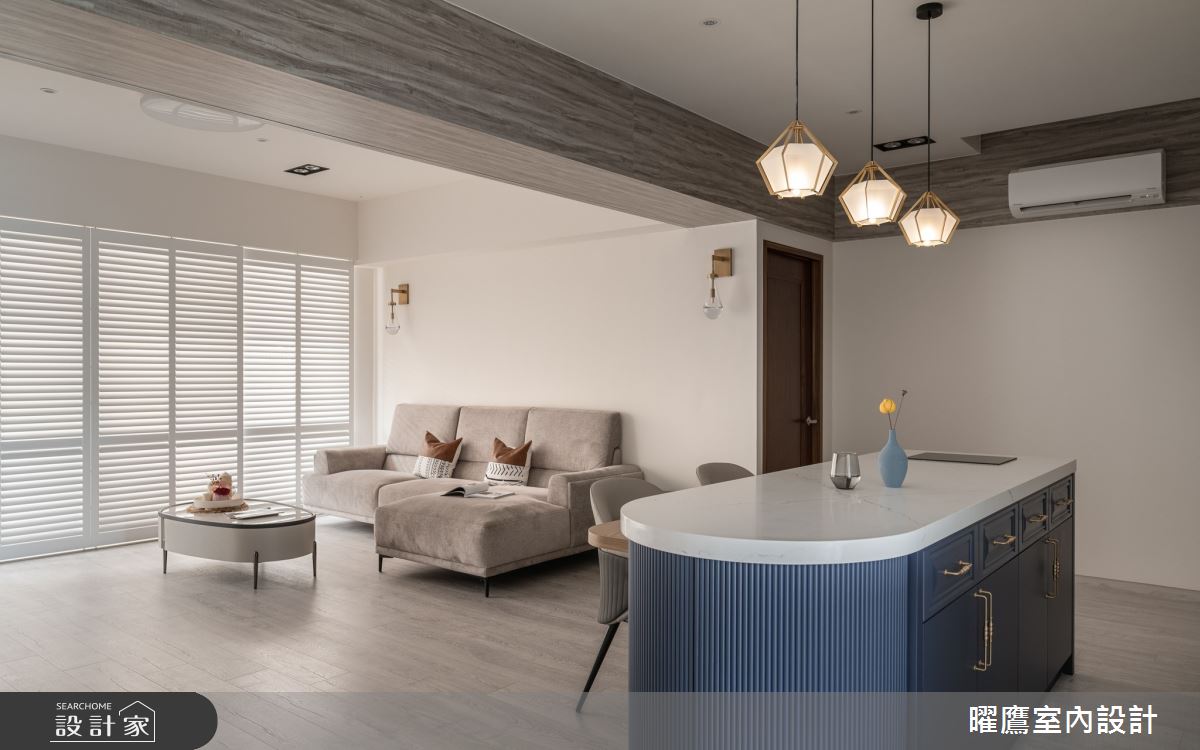 39坪老屋(16~30年)＿美式風客廳餐廳中島案例圖片＿曜鷹室內空間設計＿曜鷹_03桃園|麗寶藝術學院|老屋翻新之2