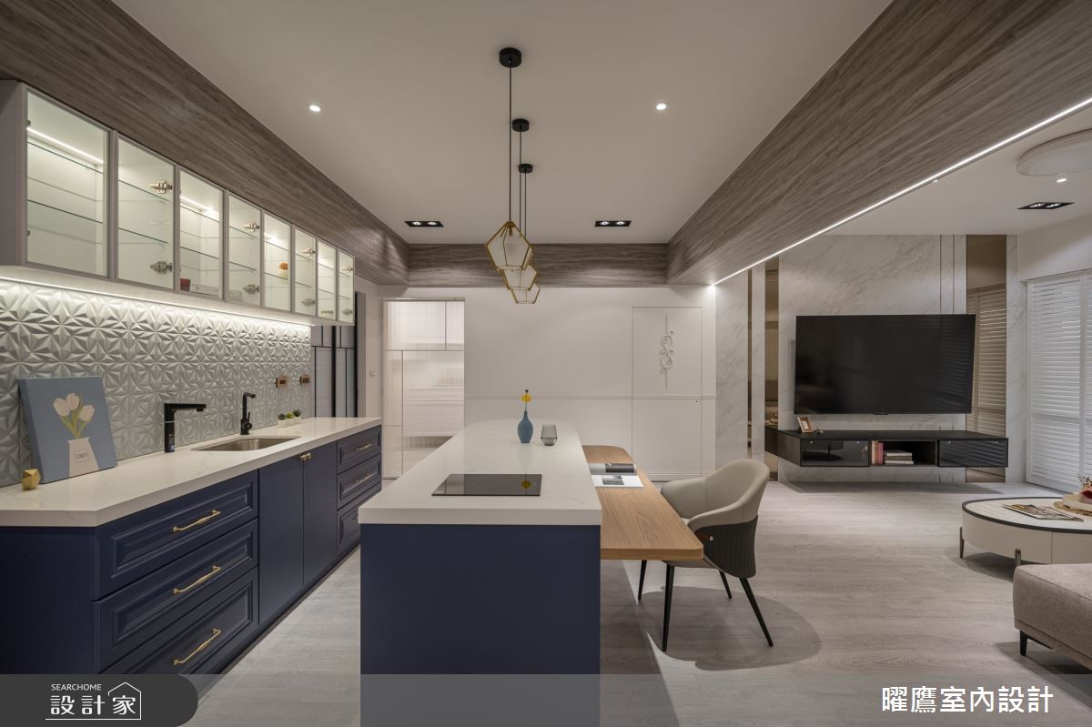 39坪老屋(16~30年)＿美式風客廳餐廳中島案例圖片＿曜鷹室內空間設計＿曜鷹_03桃園|麗寶藝術學院|老屋翻新之5