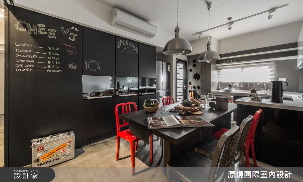 40坪老屋(16~30年)＿美式風餐廳廚房中島案例圖片＿原境國際室內設計＿原境_紐約生活之10