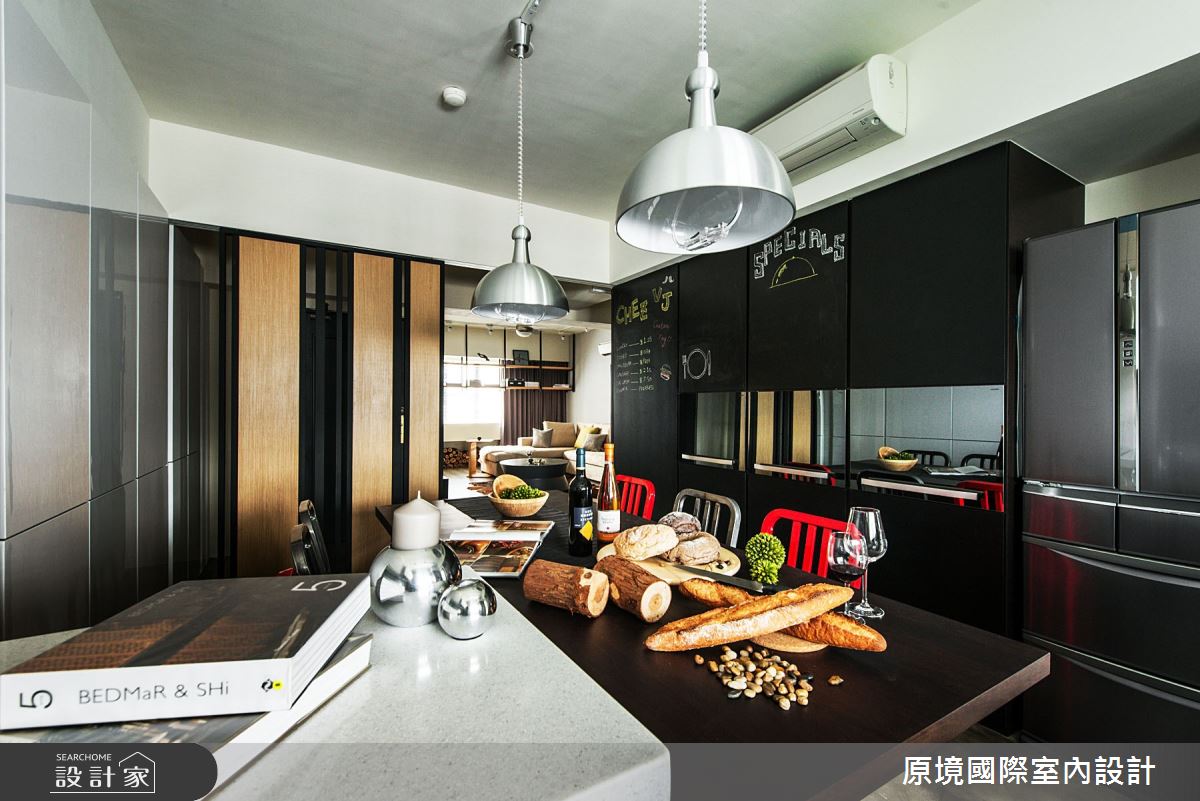 40坪老屋(16~30年)＿美式風餐廳廚房中島案例圖片＿原境國際室內設計＿原境_紐約生活之11