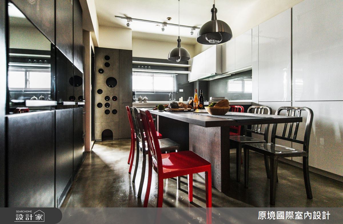 40坪老屋(16~30年)＿美式風餐廳廚房中島案例圖片＿原境國際室內設計＿原境_紐約生活之9