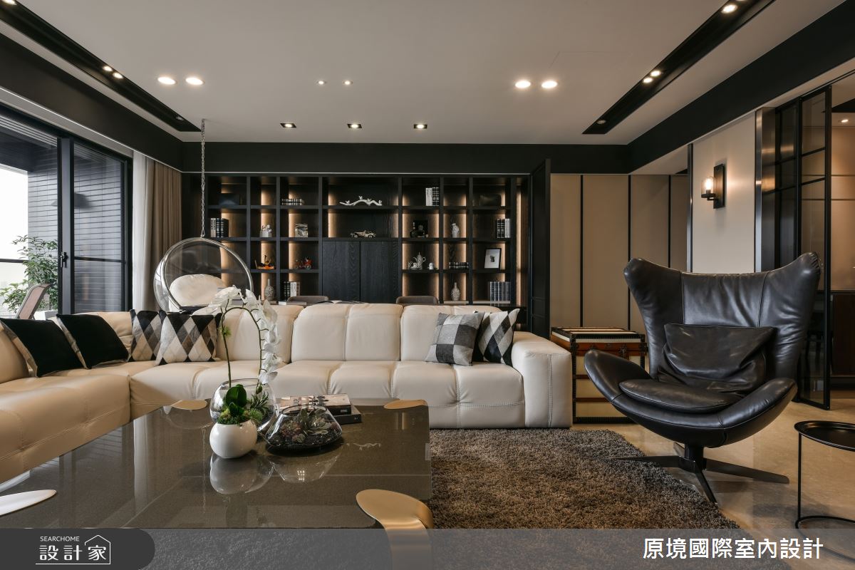 60坪新成屋(5年以下)＿美式風客廳書房案例圖片＿原境國際室內設計＿原境_悠然之3