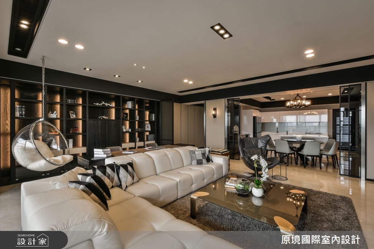 60坪新成屋(5年以下)＿美式風客廳餐廳廚房書房中島案例圖片＿原境國際室內設計＿原境_悠然之5