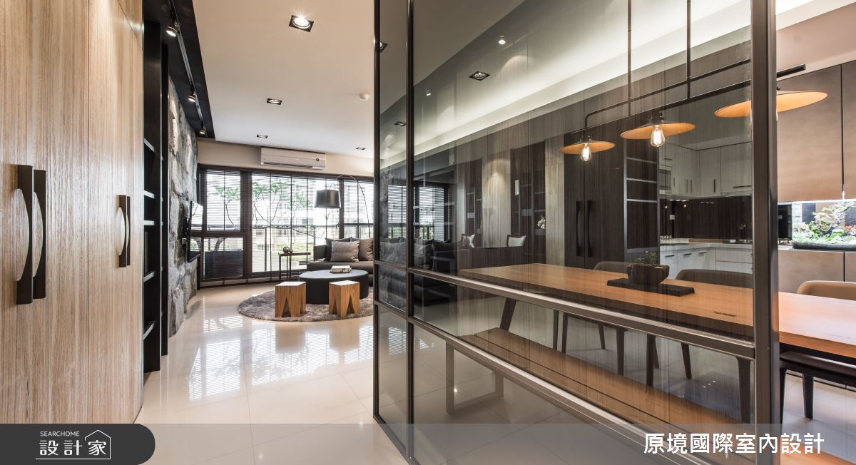 36坪中古屋(5~15年)＿現代風玄關客廳餐廳廚房案例圖片＿原境國際室內設計＿原境_樸韻之2